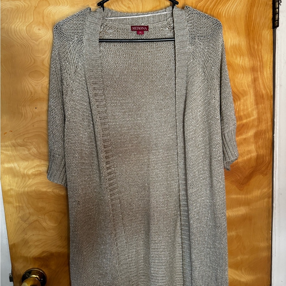 Merona Women's Heather Gray Open-Front Cardigan